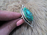 Оригінальне кільце хризоколла в сріблі. Розмір 17,5-18. Індія!, фото 5