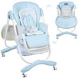 Дитячий стільчик для годування Bambi Блакитний Dolce (M 3236-4) з м'яким сидінням, фото 4