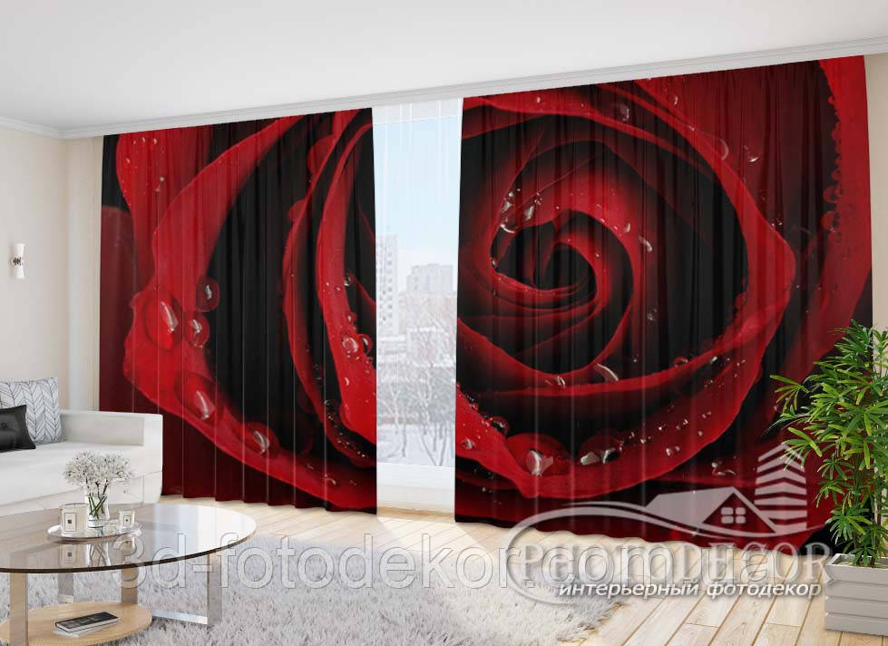 3D Фото Штори "Троянда любові" - Будь-який розмір. Читаємо опис!