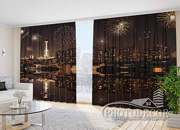 Фото Штори "Салют в нічному місті" - Будь-який розмір, читаємо опис!