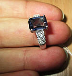 Срібне кільце з танзанітовим кварцем "Октагон", розміри 18 і 19, фото 5