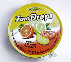 Fine Drops Woogie льодяники зі смаком цитрусових апельсина лимона 175 гр