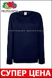 Світшот жіночий синій светр легкий (глибокий темно-синій) Lightweight raglan Fruit Of The Loom,M, фото 7