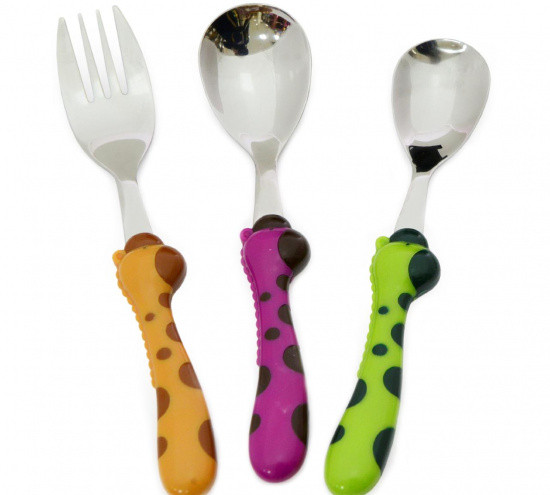 Набор столовых приборов "Жираф" из нержавеющей стали с пластиковой ручкой Fissman, фото 1