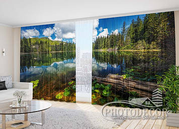 Фото Штори "Лісове озеро" 2,7 м*4,0 м (2 полотна по 2,0 м), тасьма