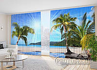 Фото Шторы "Солнечный пляж" 2,7м*2,9м (2 полотна по 1,45м), тесьма