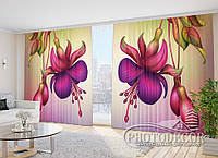 3D Фото шторы в зал "Цветок" 2,7*5,0м (2 полотна по 2,5м), тесьма