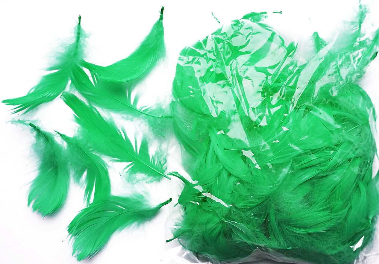 Пір'я зелені для декорування (120 шт, 5-10 см), фото 1