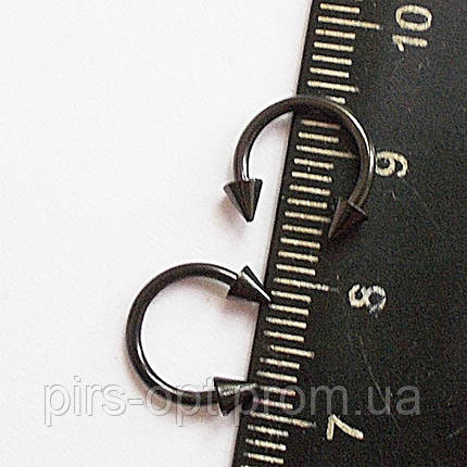 Підкова, діаметр 8 мм із конусами 3 мм. Медицинська сталь (титанове покриття)., фото 2