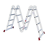 Драбина алюмінієва трансформер 4х4 сходинки, 4,7 м Intertool LT-0029