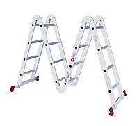 Лестница алюминиевая мультифункциональная трансформер 4х4 ступени, 4,7 м Intertool LT-0029