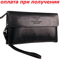 Мужская фирменная кожаная барсетка, клатч, кошелек, портмоне Giorgio Armani