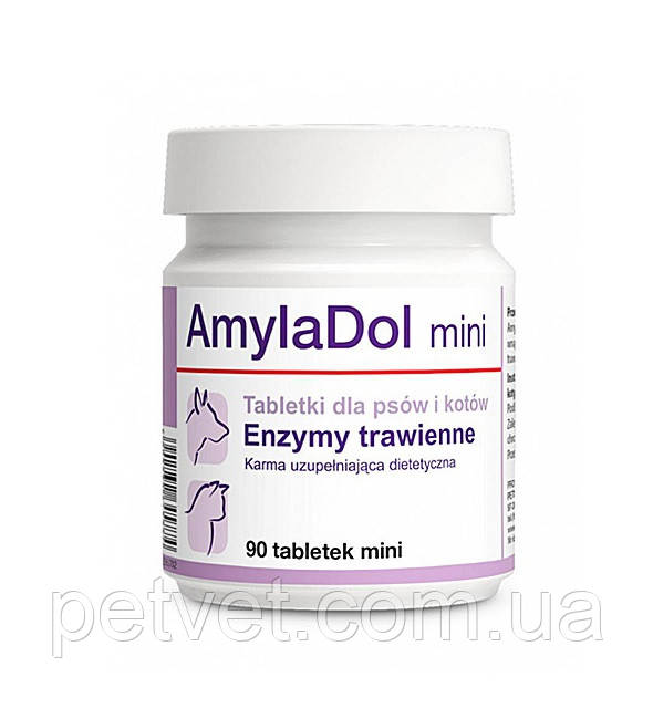 АмілаДол міні (AmilaDol mini) травні ферменти для кішок і собак, 90 табл., 30 гр.