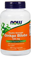 Double Strength Ginkgo Biloba 120 мг NOW, 200 капсул