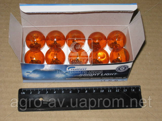 Лампа (12V21W_BA15s Amber) указателей поворотов и стоп-сигналов оранж. BA15s Amber 12V P21W <Tempest> - фото 2 - id-p587545529
