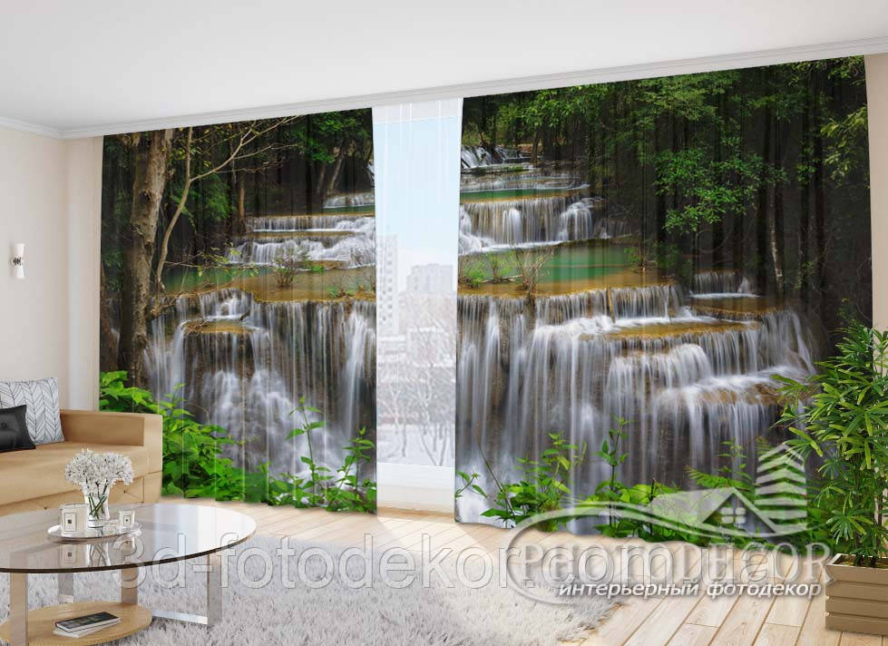Фото Штори "Красивий водоспад" 2,7м*2,9м (2 полотна по 1,45м), тасьма