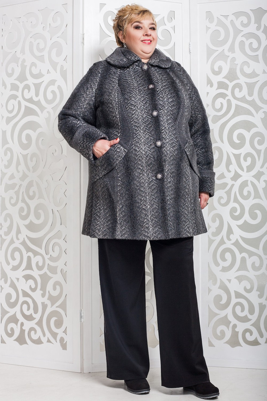 Женское демисезонное пальто В-587, больших размеров 62-66 - фото 1 - id-p587429969
