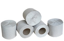 Туалетний папір у стандартних рулонах із вторинної сировини з гільзою й без неї