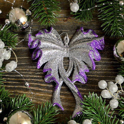 Новорічна прикраса Бант великий мікс 0345, фото 1