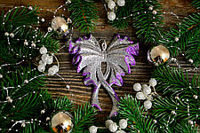 Новорічна прикраса Бант великий мікс 0345, фото 2