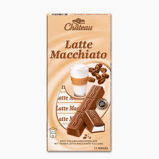 Німецький шоколад Chateau Latte Macchiato Riegel молочний зі смаком лате 200 г.