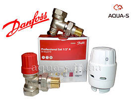 Комплект радіаторних кранів Danfoss RA-N 1/2" кутовий з термоголовкою 013G2219