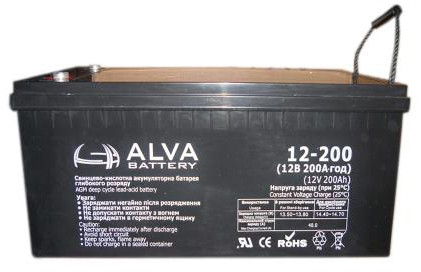 Аккумулятор AGM - 200 Ач 12В - ALVA AW12-200 - фото 1 - id-p587912490