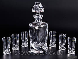 Набір для напоїв Bohemia Quadro графин і 6 стопок (99999/99A44/457) скло преміум-класу