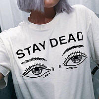 Біла футболка stay dead