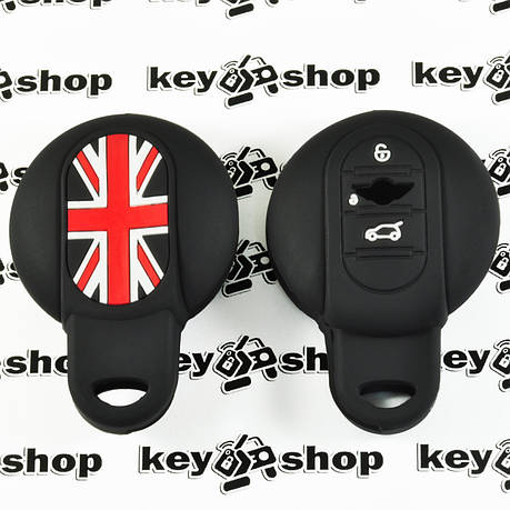 Чохол (чорний, силіконовий) для смарт ключа Mini (Міні) 3 кнопки, фото 2