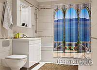 Фото Шторка для ванной "Терраса с видом на море" - цена указана за 1 м.кв. Читаем Описание!