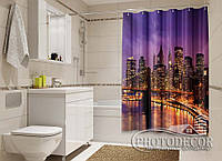 Фото Шторка для ванной "Небо над Манхэттеном" - цена указана за 1 м.кв. Читаем Описание!