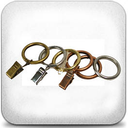 Аксесуари для карнизів 28 мм ( кільця, гачки, з'єднувачі )