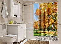 Фото Шторка для ванной "Золотая осень" - цена указана за 1 м.кв. Читаем Описание!