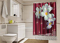 Фото Шторка для ванної "Бамбук бордо" - ціна вказана за 1 м.кв. Читаємо опис!