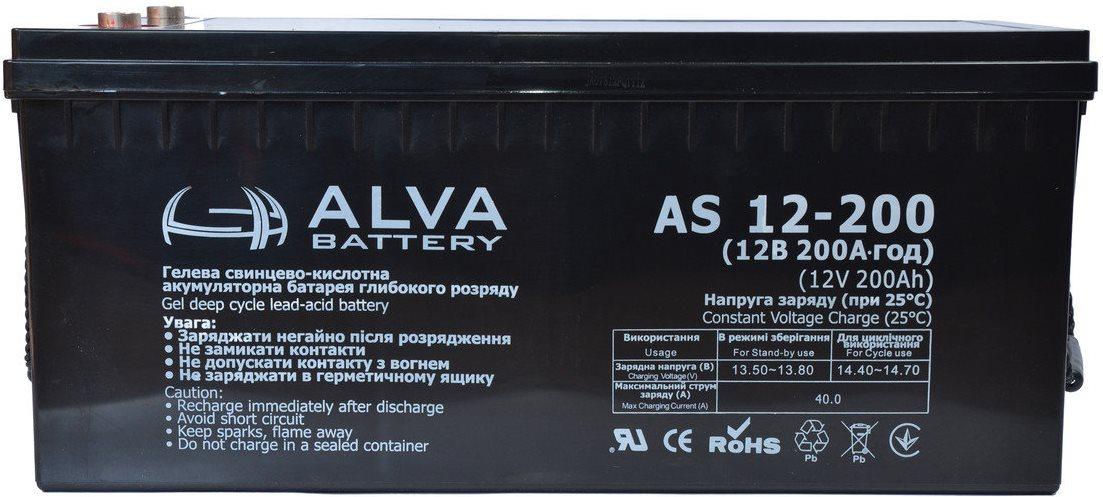 Аккумулятор гелевый Solar-GEL 200 Ач 12В ALVA AS12-200 - фото 1 - id-p588142247