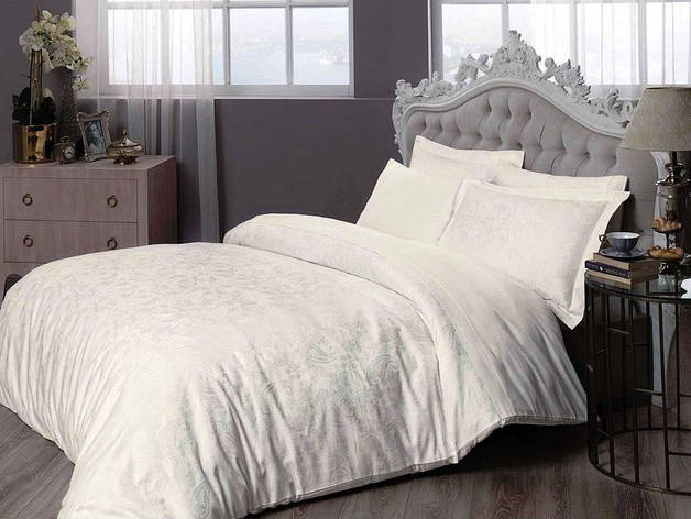 Постільна білизна TAC Brinley жакард двоспальний — євро, фото 1