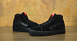 Зимові чоловічі кеди Vans Old Skool CANVAS SK8-HI all black теплі з хутром, фото 7