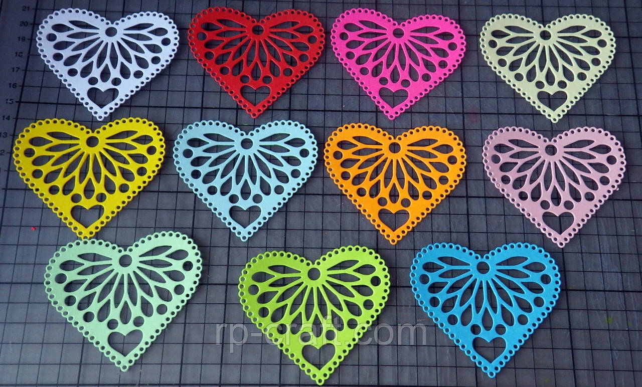 Вирубування з паперу та картону. Серце, 70х80 мм, фото 1
