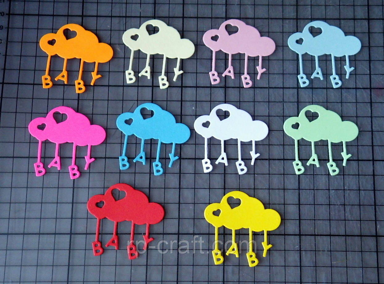 Вирубування з паперу та картону. Хмарка Baby, 50х51 мм, фото 1