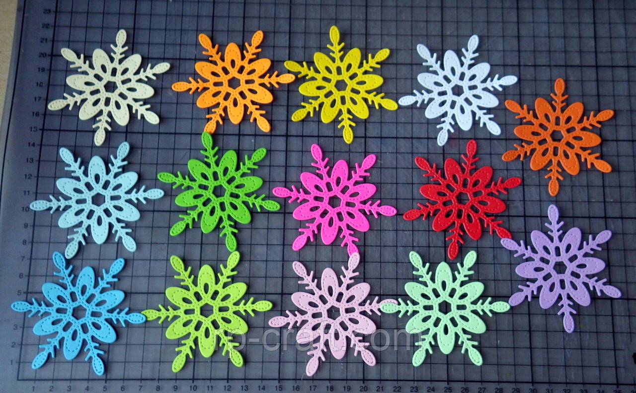 Вирубка з картону.  Сніжинка, 80х80 мм, фото 1