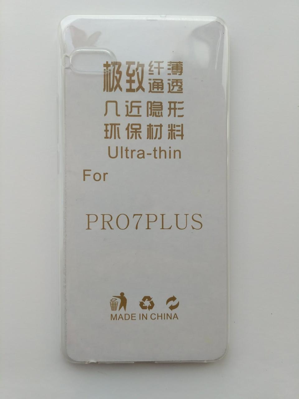 Силіконовий чохол для Meizu Pro 7 Plus ультратонкий прозорий Прозорий