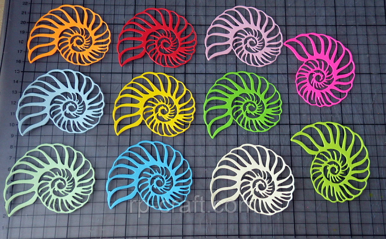 Вирубка з картону. Мушля, 67х80 мм, фото 1