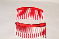 Пластиковий гребінець 9,5 см цв.червоний