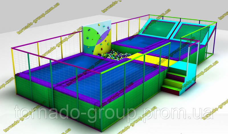 Батутна арена Джамп зі скеледром і поролоновою ямою