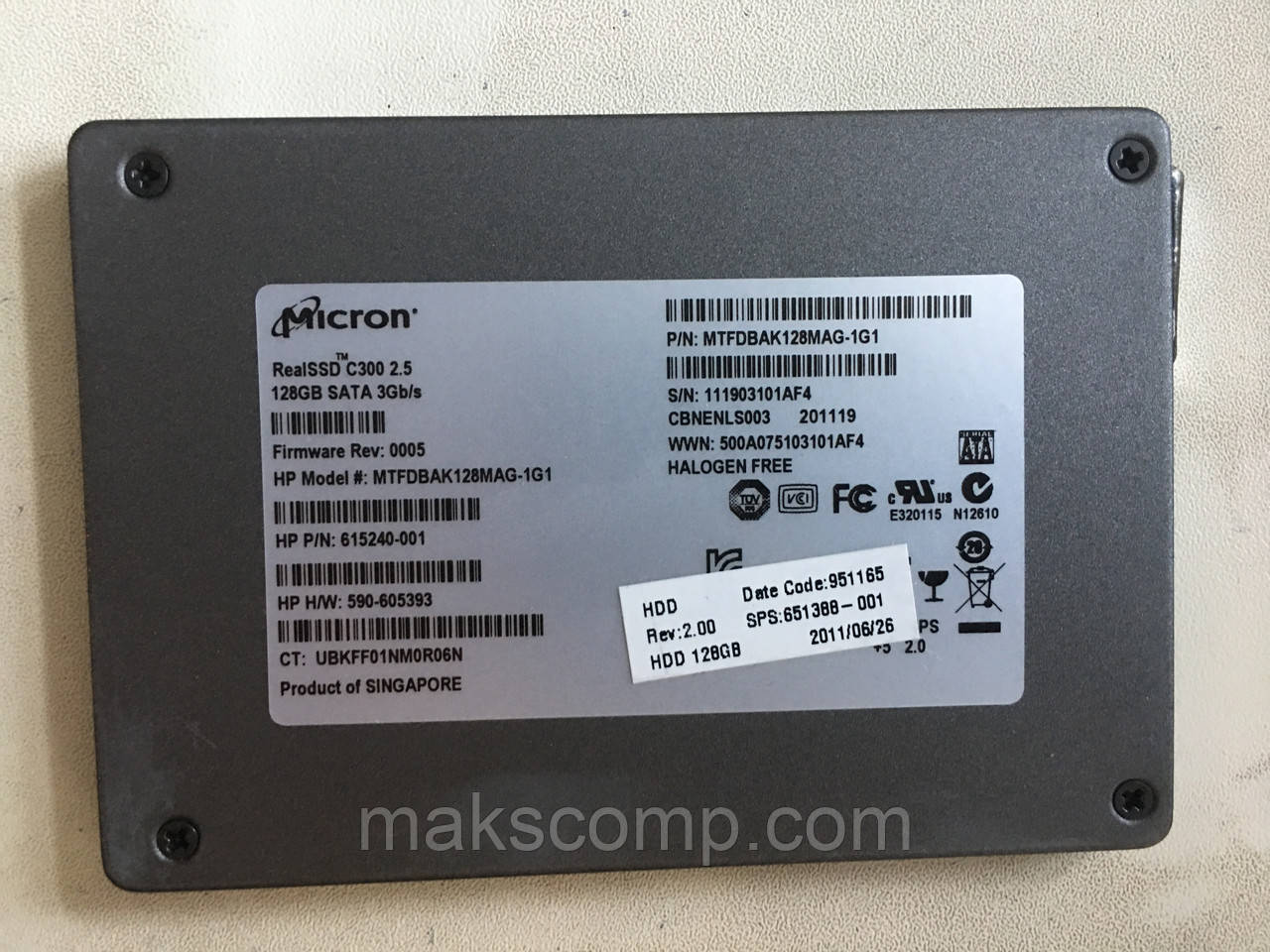 SSD Micron C300 128GB 2.5" SATAII MLC (MTFDBAK128MAG-1G1)