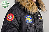 Куртка парка чоловіча Olymp з нашивками — Аляска N-3B, Slim Fit, Color: Black, фото 6