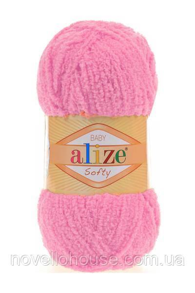 Alize SOFTY (Софті) № 191 темно-рожевий (Пряжа плюшева, нитки для в'язання)