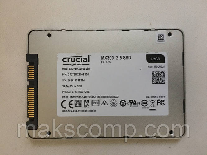 SSD Crucial MX300 275GB SATAIII 3D V-NAND (CT275MX300SSD1