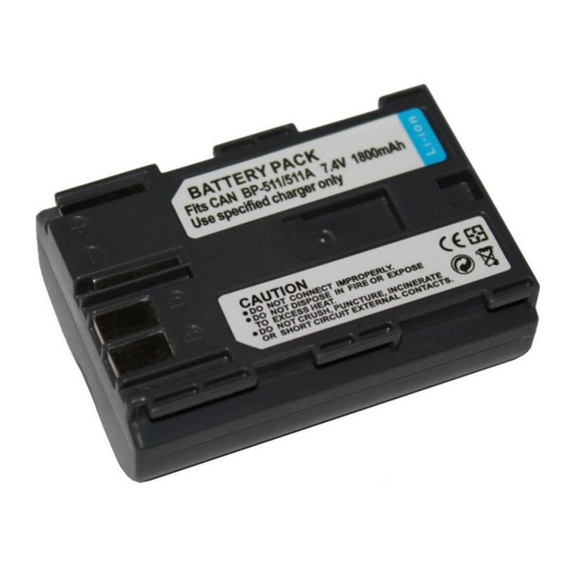 Акумулятор для фотоапаратів CANON 300D, 10D, 20D, 30D, 40D, 50D, 5D - BP-511a (аналог) - 1800 ma